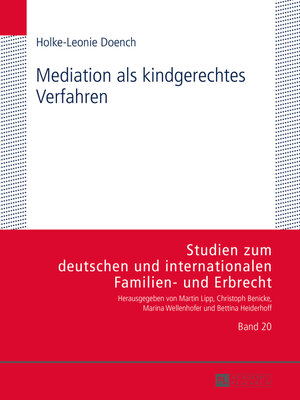 cover image of Mediation als kindgerechtes Verfahren